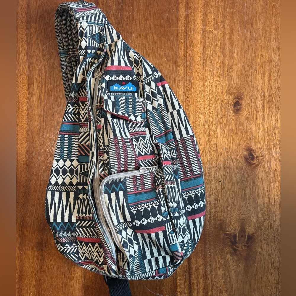 Kavu Tribal Print rope Sling Bag - Black, Red, Blue